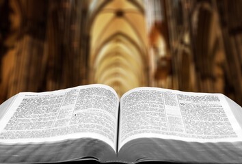 Fototapeta premium Classic Jewish Torah textbook. Blurred background