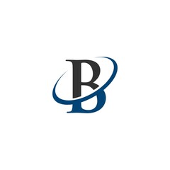 Letter B Logo with Swoosh logo design vector