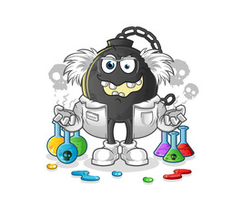 prison ball mad scientist illustration. character vector