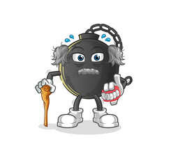 prison ball white haired old man. character vector