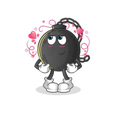 prison ball shy vector. cartoon character