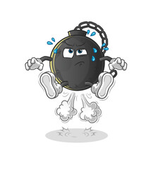 prison ball fart jumping illustration. character vector