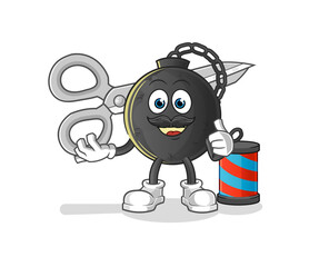 prison ball barber cartoon. cartoon mascot vector