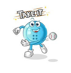 shirt button throwing baseball vector. cartoon character