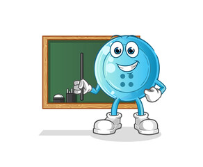 shirt button teacher vector. cartoon character