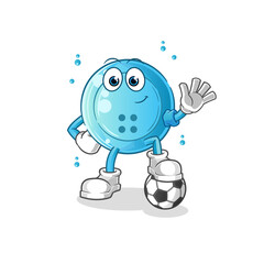 shirt button playing soccer illustration. character vector