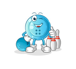 shirt button play bowling illustration. character vector