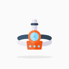 Headlamp icon. Flat Color style. Vector illustration. Enjoy this icon for your project.