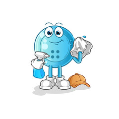 shirt button cleaner vector. cartoon character