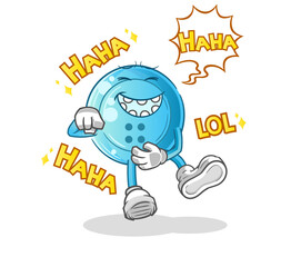 shirt button Laugh Out Loud character. cartoon mascot vector