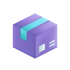 box package 3d cartoon style vector illustration design.