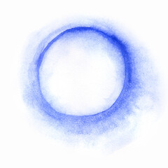 Watercolor ball, drop of water, painted blue bubble 01