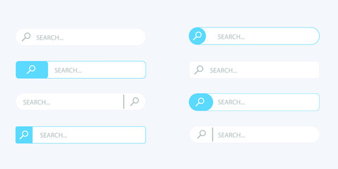 Search Bar for ui, design and web site. Search Address and navigation bar icon. Collection of search form templates for websites