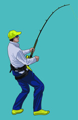 Drawing fishing sport, sport collection, art.illustration, vector