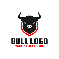 bull head shield inspiration illustration logo design