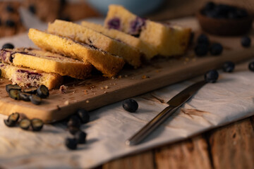 Rich homemade and natural blueberry bread for the diet