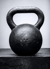 Sports kettlebell for training in the gym.