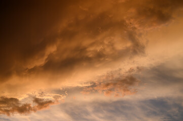 Beautiful sunset over Howrah city, West Bengal, India