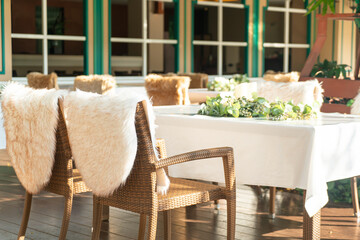 beautiful dinning chair on outdoor space