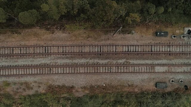 Aerial image of the train station in Paranapiacaba