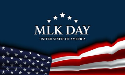 Fototapeta na wymiar MLK Day Background Design. Banner, Poster, Greeting Card.