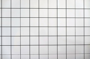 White rectangle mosaic tiles texture background. Classic white metro tile.      