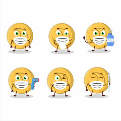 A picture of dalgona candy moon cartoon design style keep staying healthy during a pandemic