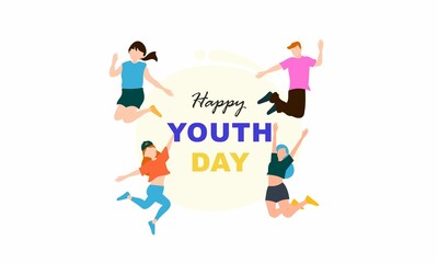 Fototapeta na wymiar Flat international youth day illustration