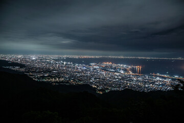 掬星台から神戸の夜景