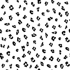 Fototapeta na wymiar Leopard seamless black and white pattern. Leopard pattern design. Seamless ocelot pattern for wallpaper, wrapping pape, textile.