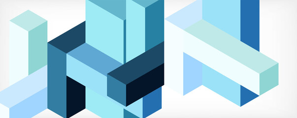 Obraz premium Abstract background. 3d cubes, cubic elements and blocks. Techno or business concept for wallpaper, banner, background, landing page