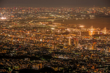 掬星台から神戸の夜景