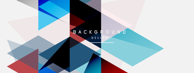 Color triangles composition, geometric abstract background. Techno or business concept, pattern for wallpaper, banner, background, landing page