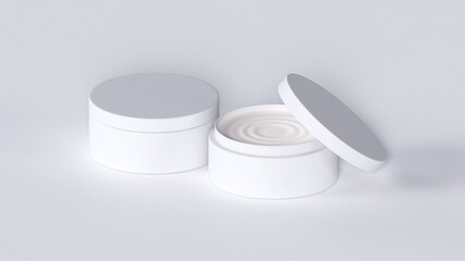 white cosmetic container, Cream mockup, white plastic jar