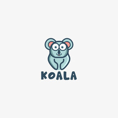 Logo mascot koala simple
