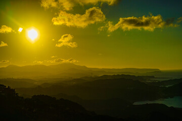 台湾九份から見える夕景