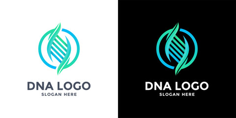 Modern dna logo vector