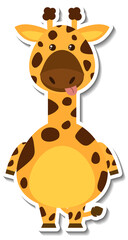 Chubby giraffe animal cartoon sticker