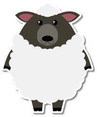 Chubby sheep animal cartoon sticker