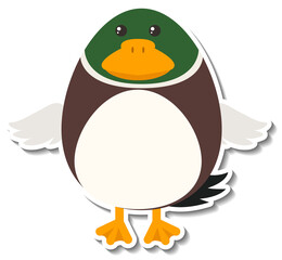 Chubby duck animal cartoon sticker