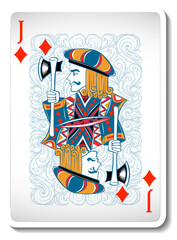 Jack of Diamonds Playing Card Isolated