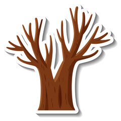 Dead tree cartoon sticker