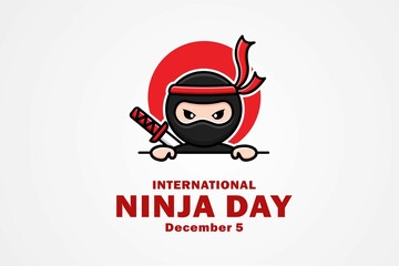 Illustration vector graphic of International Ninja Day. The illustration is Suitable for banners, flyers, stickers, Card, etc.	