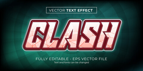 Clash text, font style editable text effect