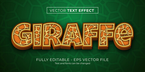 Giraffe text effect editable © Dendi