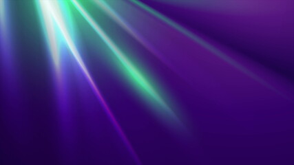 Obraz premium Violet and green glowing rays abstract background