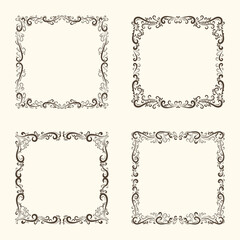 set flower creative design vector concept border frame