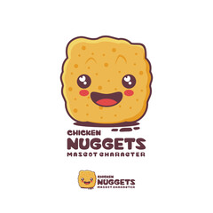 cute chicken nuggets. fast food cartoon illustration