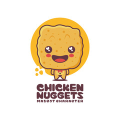 cute chicken nuggets mascot. fast food cartoon illustration
