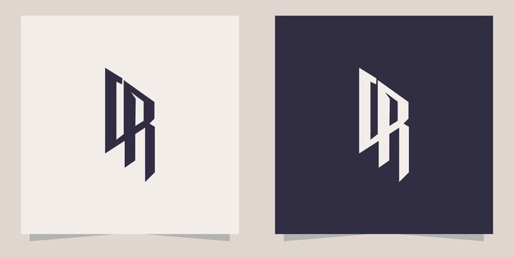 letter cr logo design template